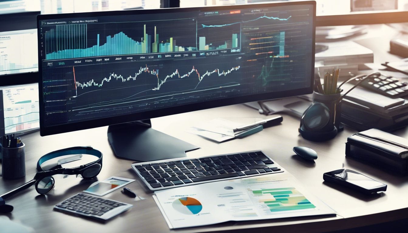 Een conceptueel beeld van een vergrootglas gericht op een aandelengrafiek van Ericsson. Een conceptueel beeld van een vergrootglas gericht op een aandelengrafiek van Ericsson.