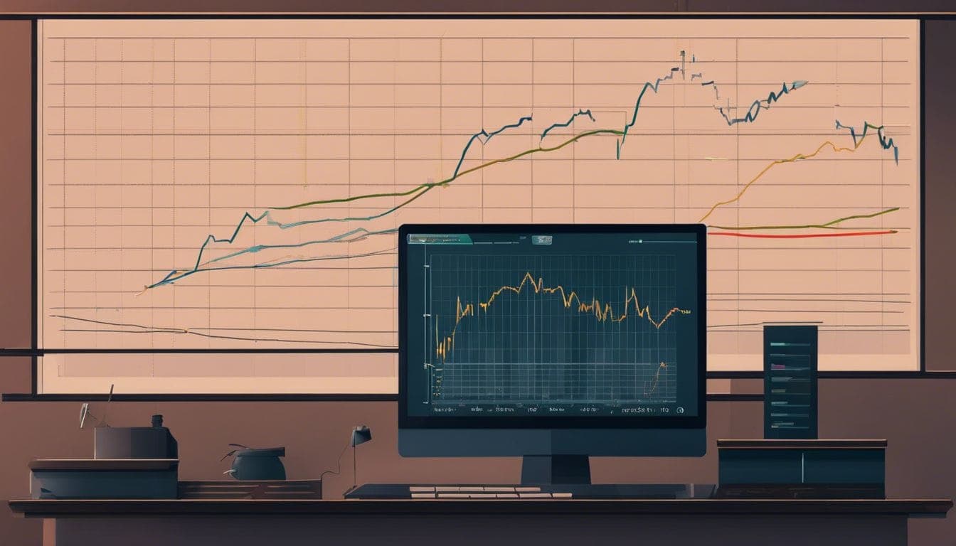 Een oude computer toont een wazige grafiek van Croda’s aandelenkoersen. Een oude computer toont een wazige grafiek van Croda's aandelenkoersen.
