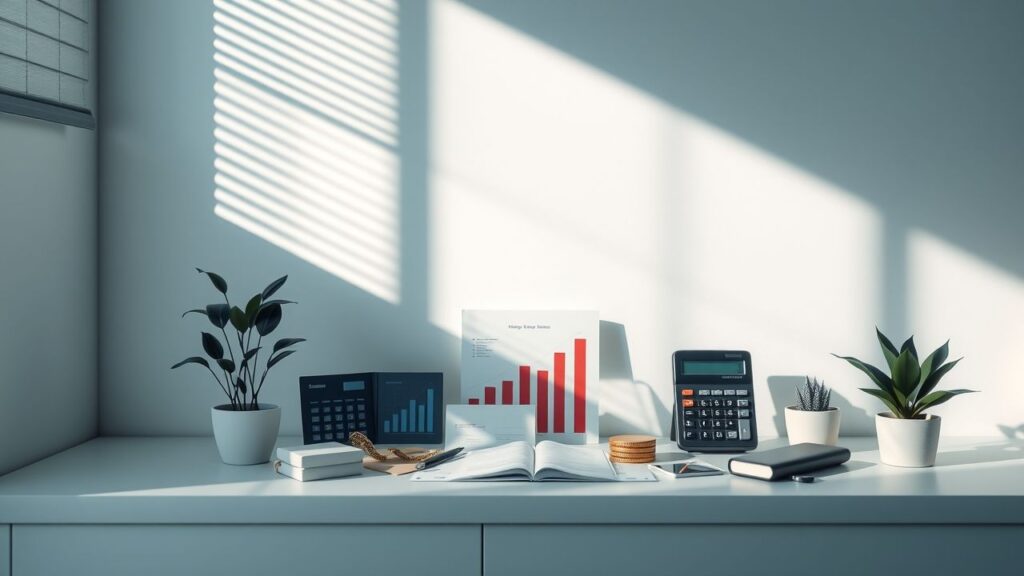 Een flat design stijl afbeelding van verschillende investeringsitems.